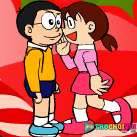 Nobita và Xuka hôn nhau