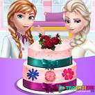 Elsa và Anna làm bánh cưới