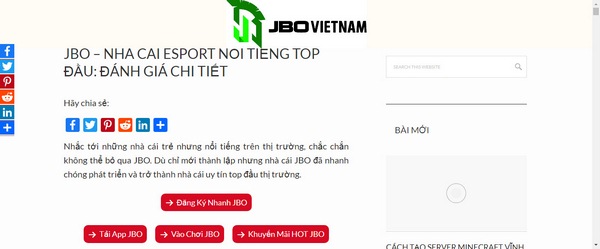 Top 10 website cung cấp đường dẫn vào nhà cái JBO